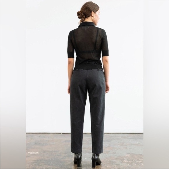 Mara Hoffman Jade Pants Washed Black Cropped Straight Leg Denim Size 4 EUC - Picture 3 of 15